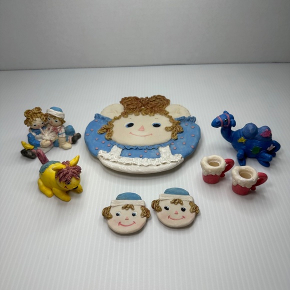 Vintage Raggedy Ann Miniature Tea Set Popular Imports Full 10 Piece Set 1997 - Picture 2 of 14